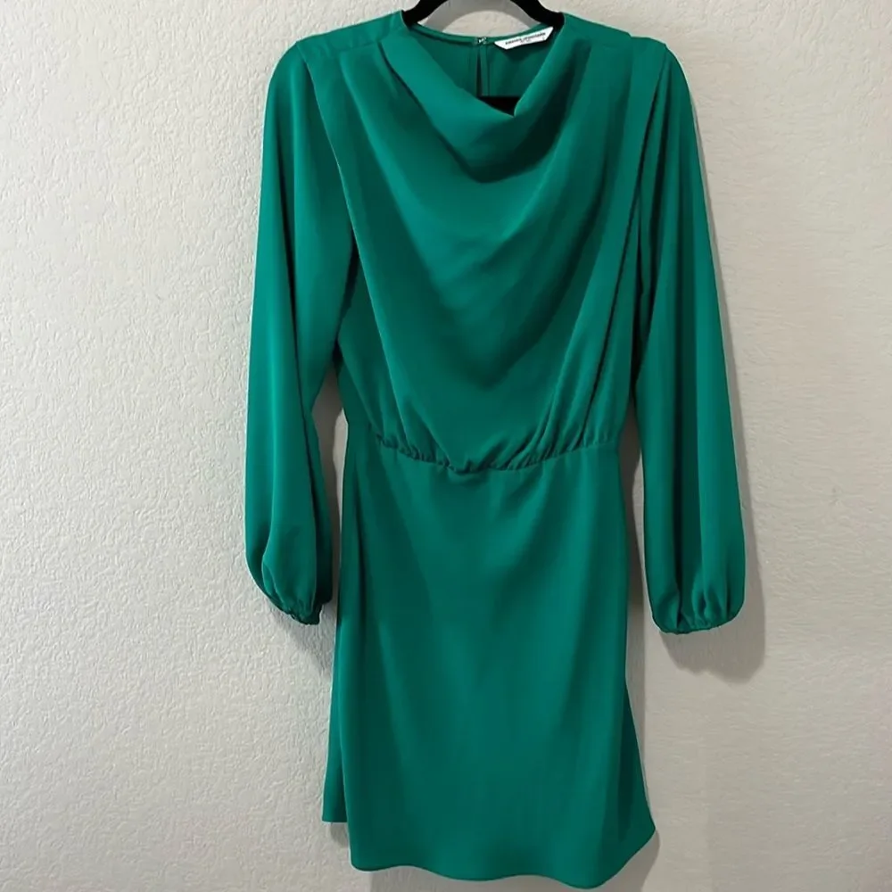 AMANDA UPRICHARD Felicia Long Sleeve Mini Dress, Green Juniper, Size S - Picture 2 of 8